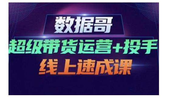 数据哥·超级带货运营+投手线上速成课，快速提升运营和熟悉学会投手技巧_微雨项目网