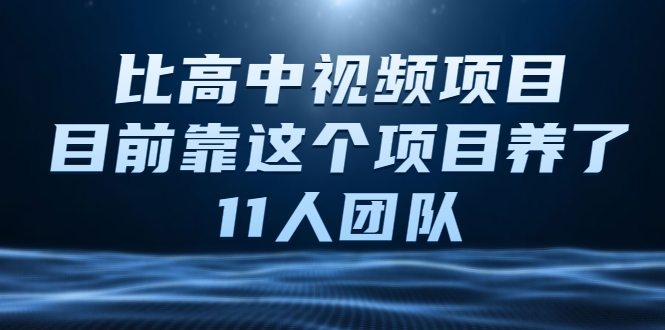 比高中视频项目，目前靠这个项目养了11人团队【视频课程】_微雨项目网