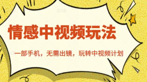 北北情感中视频玩法，一部手机，无需出镜，玩转中视频计划_微雨项目网