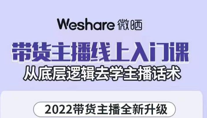 大木子·带货主播线上入门课，从底层逻辑去学主播话术_微雨项目网