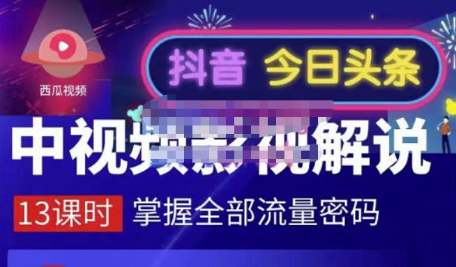 嚴如意·中视频影视解说—掌握流量密码，自媒体运营创收，批量运营账号_微雨项目网