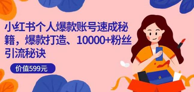 小红书个人爆款账号速成秘籍，爆款打造、10000+粉丝引流秘诀_微雨项目网