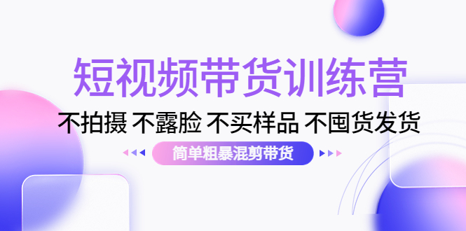 短视频带货训练营：不拍摄 不露脸 不买样品 不囤货发货 简单粗暴混剪带货（第三期）_微雨项目网