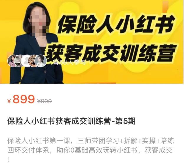 保险人小红书获客成交训练营，0基础高效玩转小红书，可复制的获客成交之路_微雨项目网