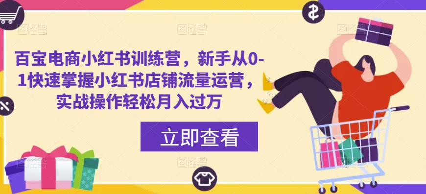 百宝电商小红书训练营，新手从0-1快速掌握小红书店铺流量运营，实战操作轻松月入过万_微雨项目网