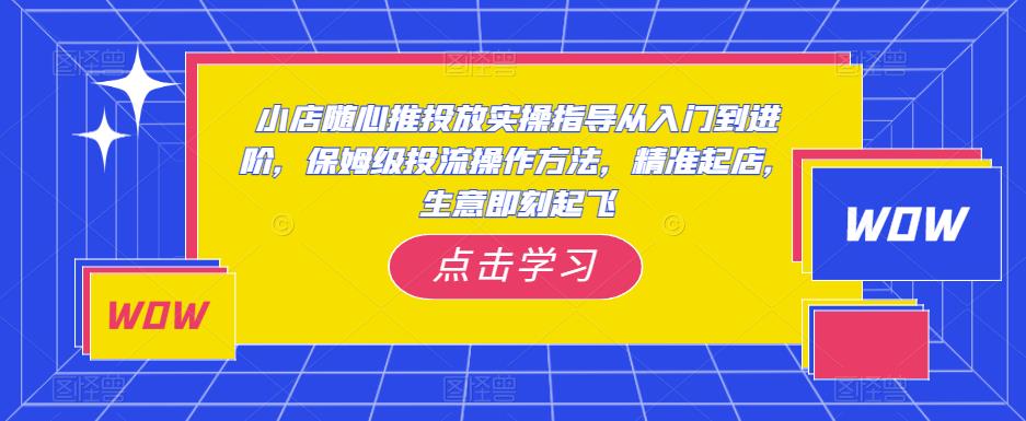 小店随心推投放实操指导从入门到进阶，保姆级投流操作方法，精准起店，生意即刻起飞_微雨项目网