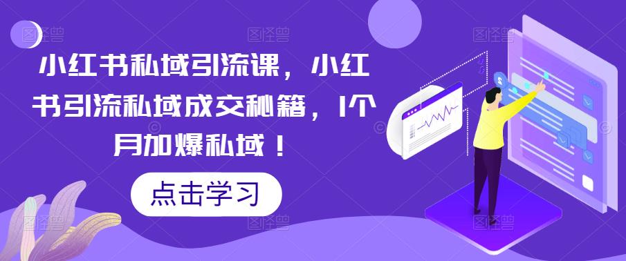 小红书私域引流课，小红书引流私域成交秘籍，1个月加爆私域！_微雨项目网