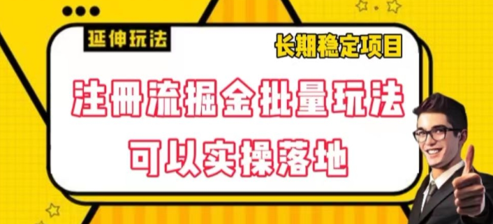 注册流掘金批量玩法，可以实操落地【揭秘】_微雨项目网