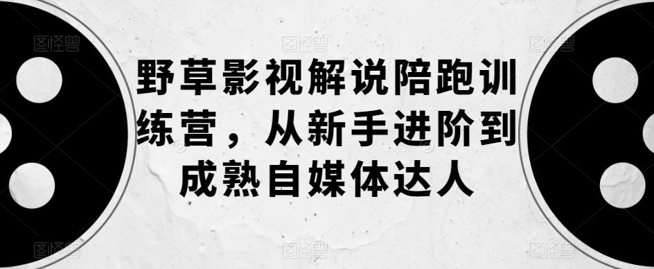 野草影视解说陪跑训练营，从新手进阶到成熟自媒体达人_微雨项目网