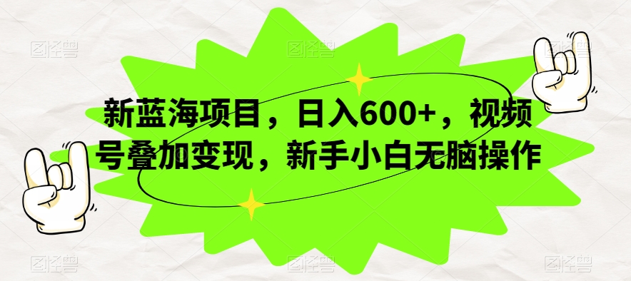 新蓝海项目，日入600+，视频号叠加变现，新手小白无脑操作【揭秘】_微雨项目网