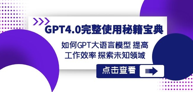 GPT4.0完整使用-秘籍宝典：如何GPT大语言模型提高工作效率探索未知领域_微雨项目网