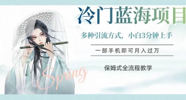 冷门蓝海项目，操作简单，小白3分钟上手，多种引流方式，保姆式全流程教学【揭秘】_微雨项目网