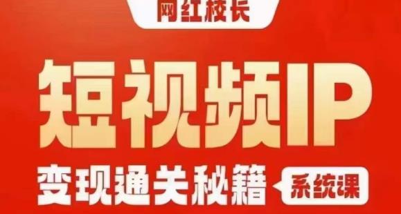 网红校长短视频IP变现通关秘籍｜系统课，产品篇，短视频篇，商业篇，私域篇，直播篇_微雨项目网