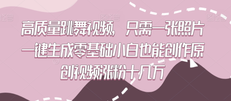 高质量跳舞视频，只需一张照片一键生成零基础小白也能创作原创视频涨粉十几万【揭秘】_微雨项目网
