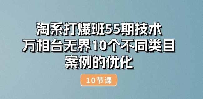 淘系打爆班55期技术：万相台无界10个不同类目案例的优化(10节)_微雨项目网