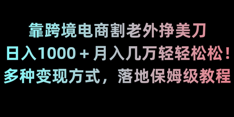 靠跨境电商割老外挣美刀，日入1000＋月入几万轻轻松松！多种变现方式，落地保姆级教程【揭秘】_微雨项目网
