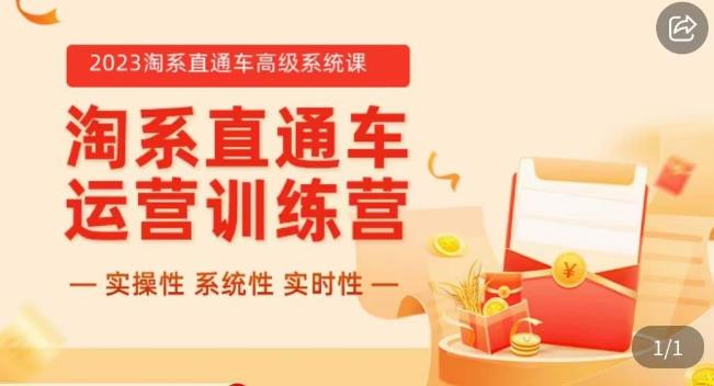 冠东·2023淘系直通车高级系统课，​实操性，系统性，实时性，直通车完整体系教学_微雨项目网