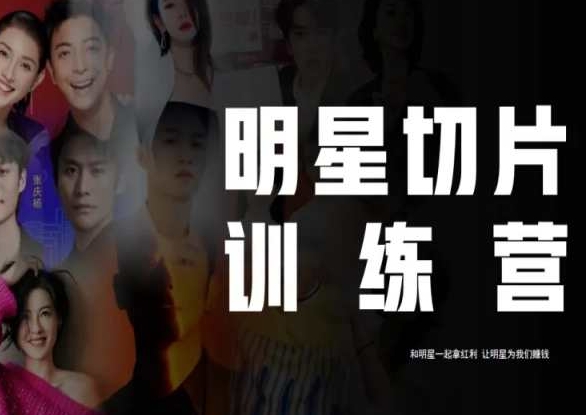 王子·明星切片线上训练营（2023），和明星一起拿红利，让明星为我们赚钱_微雨项目网