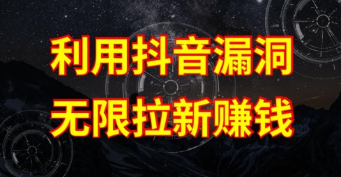 利用抖音链接漏洞，无限拉新赚钱【漏洞原理+操作流程】【揭秘】_微雨项目网