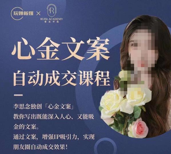 心金文案自动成交课程，教你写出既能深入人心又能吸金的文案，实现朋友圈自动成交效果_微雨项目网