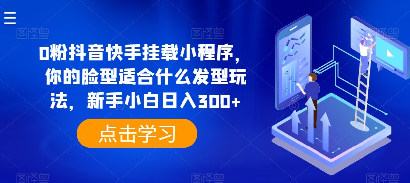 0粉抖音快手挂载小程序，你的脸型适合什么发型玩法，新手小白日入300+【揭秘】_微雨项目网