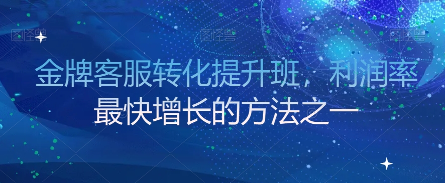 金牌客服转化提升班，利润率最快增长的方法之一_微雨项目网