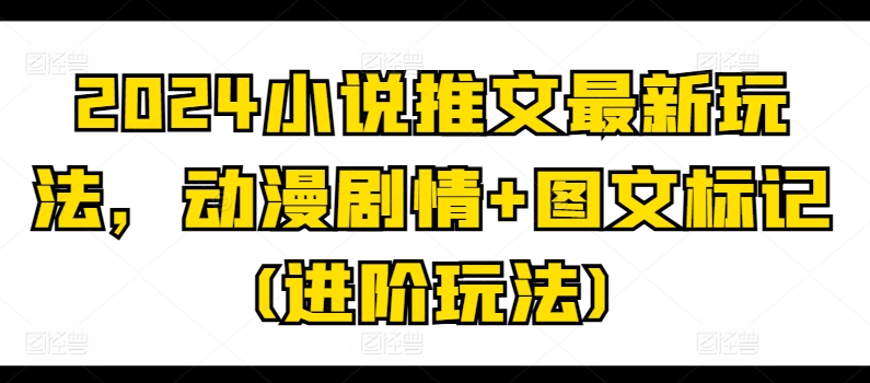 2024小说推文最新玩法，动漫剧情+图文标记(进阶玩法)_微雨项目网