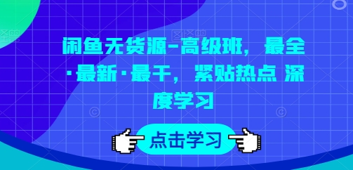 闲鱼无货源-高级班，最全·最新·最干，紧贴热点 深度学习_微雨项目网