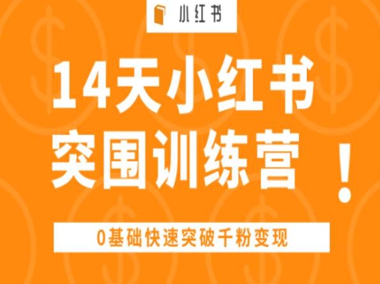 14天小红书突围训练营 ，0基础快速突破千粉变现_微雨项目网