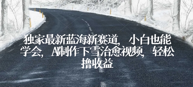 独家最新蓝海新赛道，小白也能学会，AI制作下雪治愈视频，轻松撸收益【揭秘】_微雨项目网