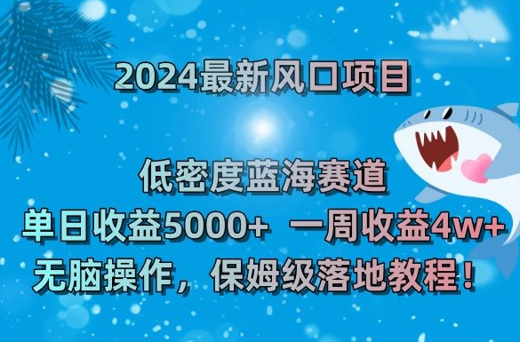 2024最新风口项目，低密度蓝海赛道，单日收益5000+，一周收益4w+！【揭秘】_微雨项目网