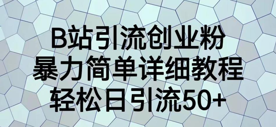 B站引流创业粉，暴力简单详细教程，轻松日引流50+【揭秘】_微雨项目网