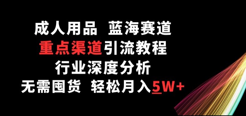 成人用品，蓝海赛道，重点渠道引流教程，行业深度分析，无需囤货，轻松月入5W+【揭秘】_微雨项目网