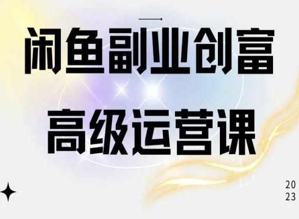 闲鱼电商运营高级课程，一部手机学会闲鱼开店赚钱_微雨项目网