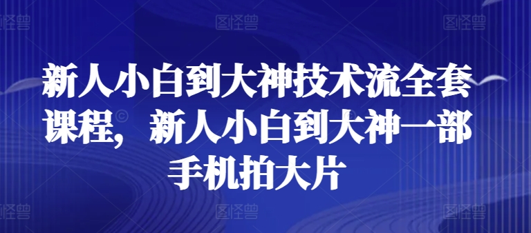 新人小白到大神技术流全套课程，新人小白到大神一部手机拍大片_微雨项目网