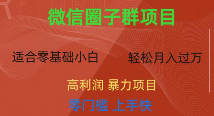 微信资源圈子群项目，零门槛，易上手，一个群1元，一天轻轻松松300+【揭秘】_微雨项目网