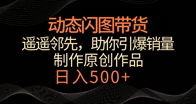 动态闪图带货，遥遥领先，冷门玩法，助你轻松引爆销量，日赚500+【揭秘】_微雨项目网