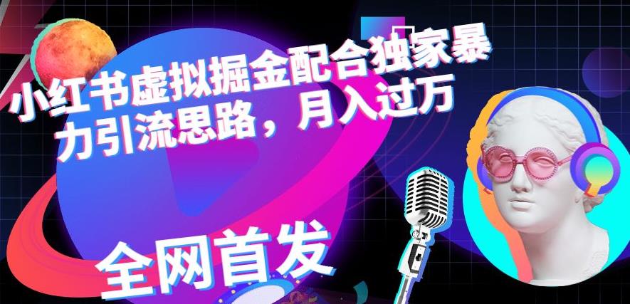 小红书虚拟掘金配合独家首发暴力引流思路，月入过万【揭秘】_微雨项目网