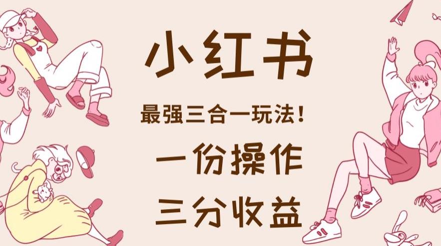 小红书最强三合一玩法，一份操作获得三份收益！【揭秘】_微雨项目网
