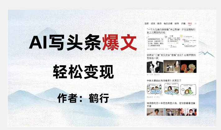 暴力拆解AI写头条爆文，轻松日入500+_微雨项目网