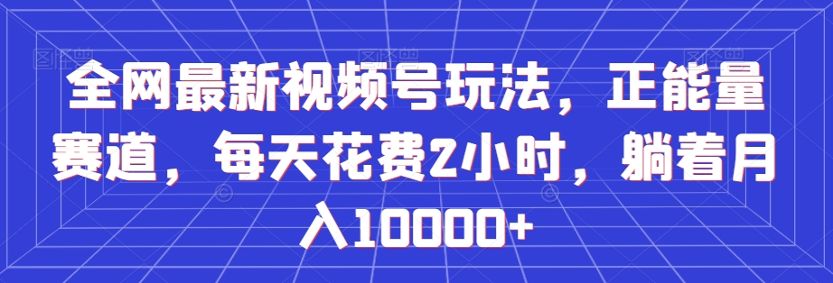 全网最新视频号玩法，正能量赛道，每天花费2小时，躺着月入10000+【揭秘】_微雨项目网