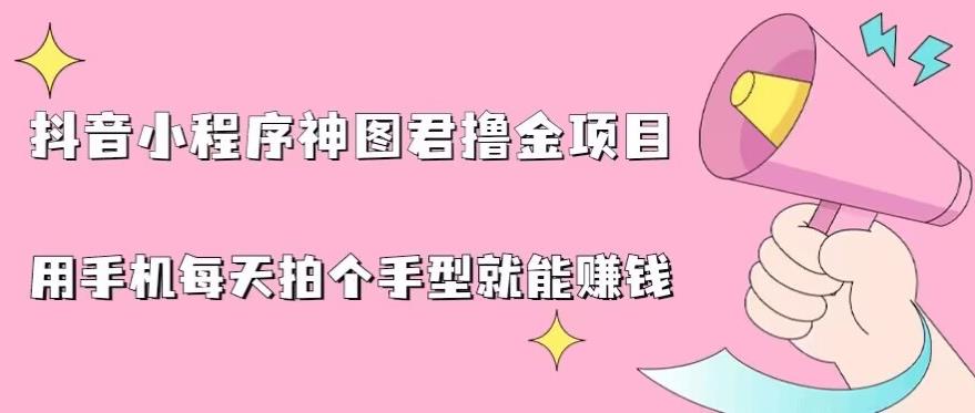 抖音小程序神图君撸金项目，用手机每天拍个手型挂载一下小程序就能赚钱【揭秘】_微雨项目网