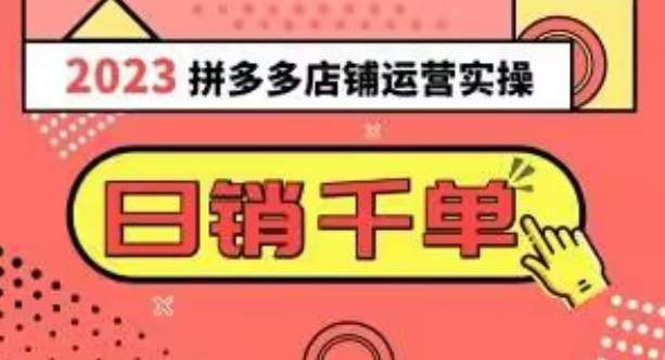 2023拼多多运营实操，每天30分钟日销1000＋，爆款选品技巧大全（10节课）_微雨项目网