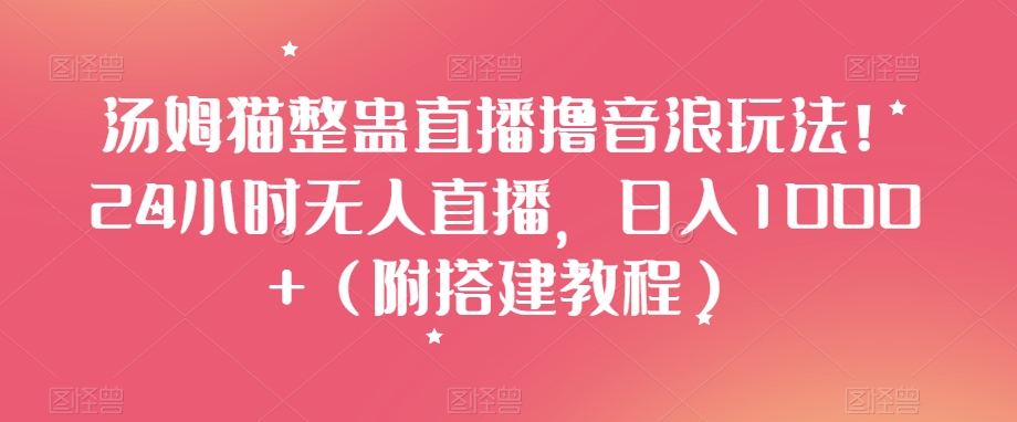 汤姆猫整蛊直播撸音浪玩法！24小时无人直播，日入1000+（附搭建教程）【揭秘】_微雨项目网
