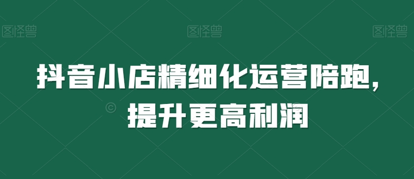 抖音小店精细化运营陪跑，提升更高利润_微雨项目网