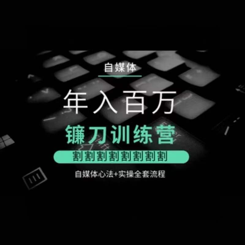 自媒体年入百万镰刀训练营，割割割割割割割割，自媒体心法+实操全套流程_微雨项目网