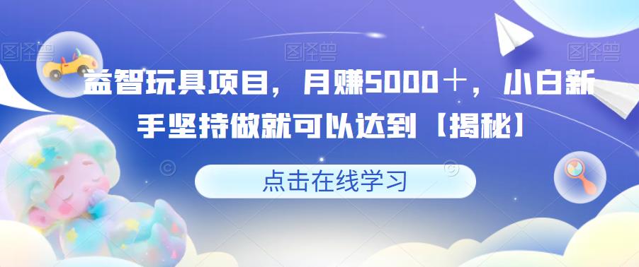 益智玩具项目，月赚5000＋，小白新手坚持做就可以达到【揭秘】_微雨项目网