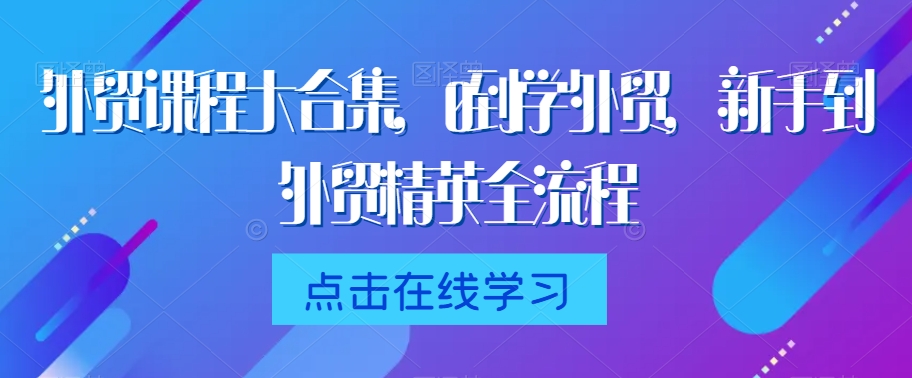 外贸课程大合集，0到1学外贸，新手到外贸精英全流程_微雨项目网