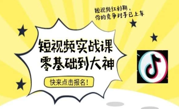 短视频零基础落地实操训练营，短视频实战课零基础到大神_微雨项目网