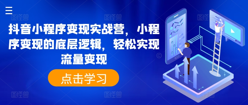 抖音小程序变现实战营，小程序变现的底层逻辑，轻松实现流量变现_微雨项目网